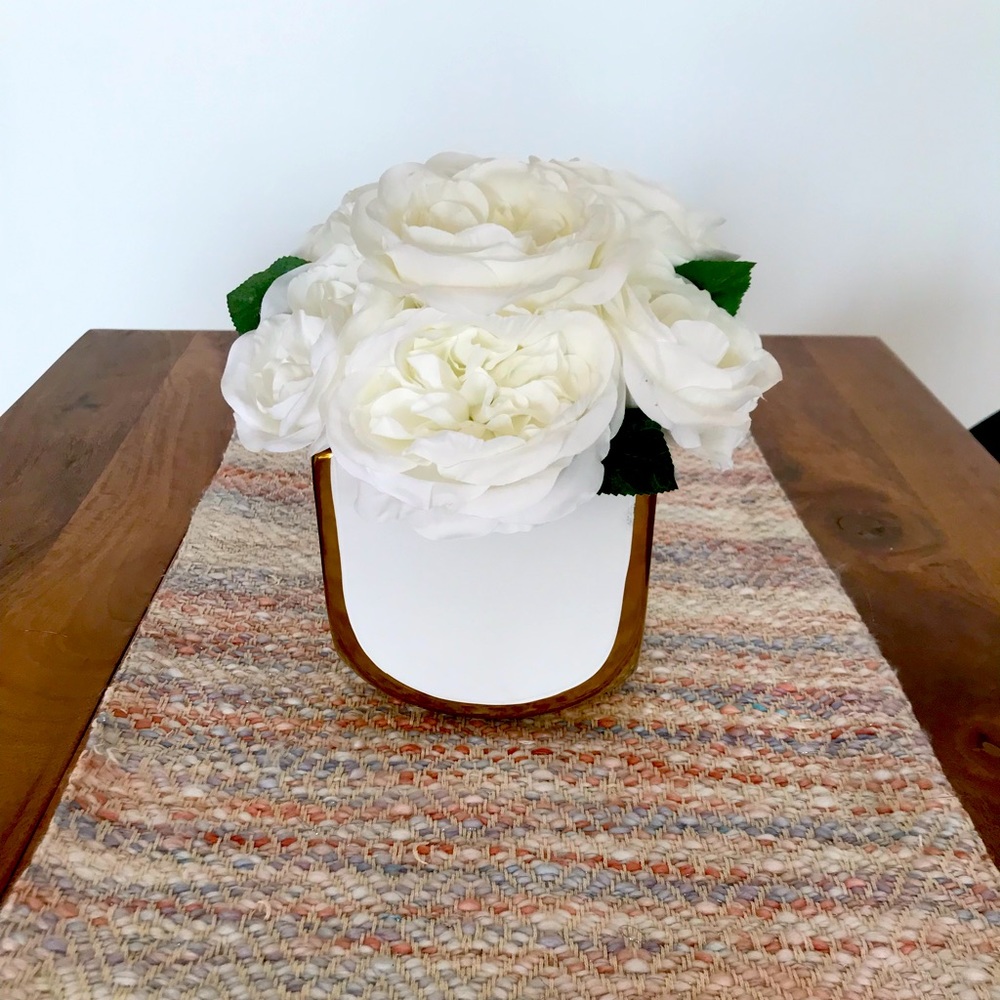 Faux flower arrangement